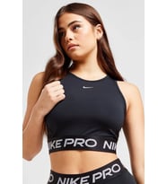 Nike Pro Training Dri Fit Shine Crop Tank Top Kadın Parlak Swoosh Crop Atlet Siyah