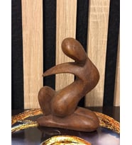 Ahşap El Yapımı Soyut Heykel  Dekoratif Ev Dekoru Sanat Eseri El Oyması Ahşap Figür  MYK Hediye ve S
