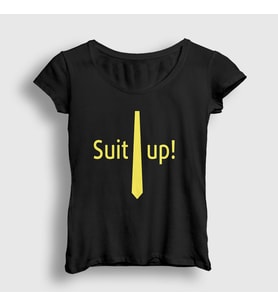 Presmono Kadın Siyah Suit Up How I Met Your Mother T-Shirt 195723tt