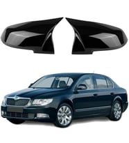 Skoda Super B 08-15 Araca Özel Batman Yarasa Ayna Kapağı Pianoblack