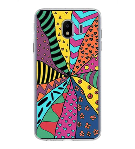 PrintiFy Samsung Galaxy J4 ile Uyumlu 1mm Slim Fit Retro Colors 4 Baskılı Şeffaf  Kılıf