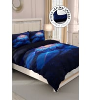 Lastikli Çarşaflı %100 Pamuk Saten Çift Kişilik Nevresim Takımı Lotus Night