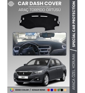 PEUGEOT 301 (2012-2024) Torpido Örtüsü Ön Göğüs Koruma Torpido Koruma Birebir Uyum Kaymaz Özel Kesim
