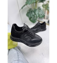Günlük Erkek Ayakkabı Hakiki Deri Bağcıklı Yüksek Taban Süet ve Desen Detay Bilek Destek Sneaker 720 (Siyah)
