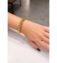 Altın Renkli Çelik Boncuk Bileklik (Gold)