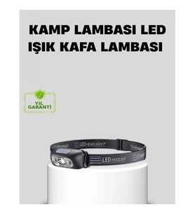 Mey İthalat® Şarjlı LED Kafa Feneri 4 Modlu Akıllı Sensörlü Far Su Geçirmez IPX5 Kamp ve Balıkçı