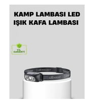 Mey İthalat® Şarjlı LED Kafa Feneri 4 Modlu Akıllı Sensörlü Far Su Geçirmez IPX5 Kamp ve Balıkçı