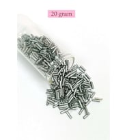 Uzun Boru Kesme Boncuk Çap 2mm Uzunluk 10 mm - 20 Gram - Desenli Gümüş - BNC244