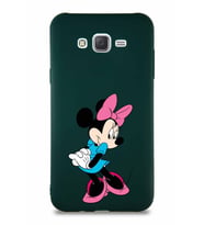 Samsung Galaxy J7 Core Soft Premier Kapak Minnie Mouse-F Tasarımlı Silikon Kılıf - Yeşil (Şeffaf)