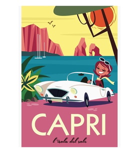 Capri Poster Tablo Ahşap Poster Dekoratif