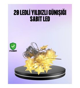Mey İthalat® 5 Metre Yıldız Şeklinde Led Şerit Işık Sabit Beyaz Aydınlatma