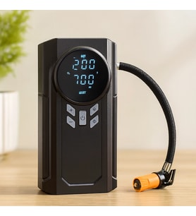Akü Takviyeli 4-in-1 Kompresörlü Hava Pompası (12V, Dijital Ekran)