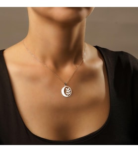 Kişiye Özel 925 Ayar Gümüş Minimalist Yaprak Kolye