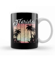Retro Florida Is Calling Silhouette Vacation Kupa Bardak Porselen