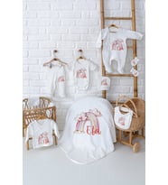 Pia Baby Premium Yenidoğan Kız Bebek Hediyesi 10 Parça İsme Özel Set 5042-01 (Krem)