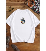 Unisex Nasa Baskılı T-shirt (Beyaz)
