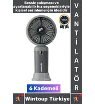 #Vantilatör Kompakt Sessiz Yoğun Üflemeli 6 Kademeli Şarjlı Turbo Mini Masa Üstü El Fanı Vantilatör