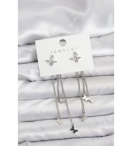 Model Gümüş Renk Pirinç Sallantılı Kadın Küpe - TJ-BKP11456