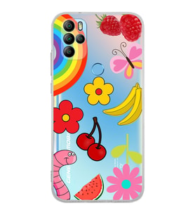 PrintiFy General Mobile GM 21 Pro ile Uyumlu Water Color 5  Kamera Korumalı Şeffaf  Kılıf