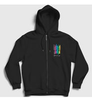 Presmono Unisex Siyah Colors Pentatonix Fermuarlı Kapüşonlu Sweatshirt 75110tt