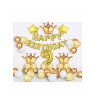 Kral Tacı Yeni 9 Yas Folyo Balon Set Happy