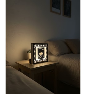 Yaşam Alanınıza Işıltılı Bir Dokunuş Lazer Kesim Pilli LED Işıklı Gece lambası Beyaz