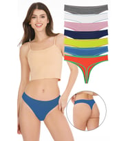 Kadın Günlük Pamuklu Tanga Külot 7li Paket Set KTS3078