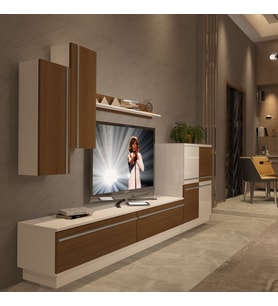 Decoraktiv Eko 6B Mdf Std Tv Ünitesi Tv Sehpası - Beyaz Ceviz (Beyaz - Ceviz)