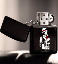 BK Gift Kişiye Özel Godfather Baba Tasarımlı Renkli Baskılı Benzinli Siyah Metal Çakmak-18