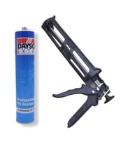 Dayson Silikon+Silikon Tabancası Dayson Silikon Pu Mastik Beyaz Dayson Extra 1 Adet Beyaz Silikon