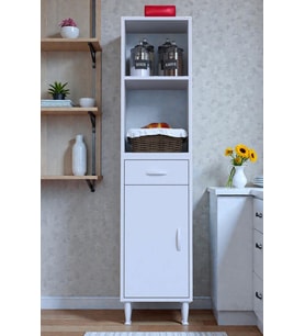 Eliusta Lunera G:35 cm Beyaz Mutfak Dolabı Çok Amaçlı Açık Bölmeli Fırın Mutfak Dolabı 35x163,4x32,5 cm