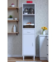 Eliusta Lunera G:35 cm Beyaz Mutfak Dolabı Çok Amaçlı Açık Bölmeli Fırın Mutfak Dolabı 35x163,4x32,5 cm