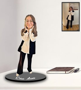 Kişiye Özel Kendin Tasarla Karikatür Ahşap Biblo Model-3