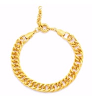 FerizZ 22 Ayar Altın Kaplama Samanyolu Zincir Unisex Bileklik BLK-410 (Gold)