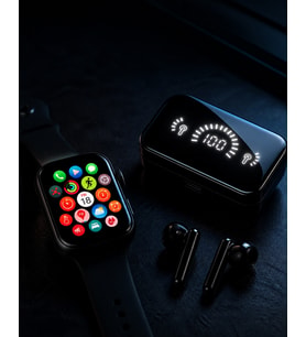 Şık Tasarımlı Akıllı Saat ve Bluetooth Kulaklık Seti Suya Dayanıklı ve Çok Fonksiyonlu
