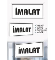 İmalat Yazılı Beyaz MDF Kapı Levhası