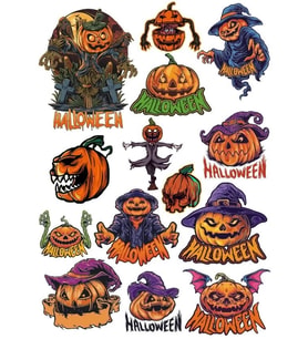 Happy Hallowen Sticker Set 14 Parça Telefon, Tablet, Defter, Laptop Sticker
