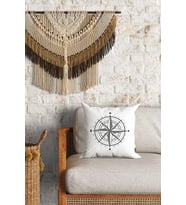 Pusula Desenli Çift Yön Dijital Baskılı Dekoratif Kırlent Kılıfı Yastık Kılıfı 39x39cm
