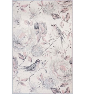 Eliana Home Baskılı, Yıkanabilir Kaymaz Taban Salon Halısı LNA1420 100x150 cm (Pembe)
