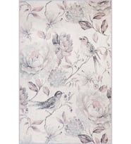 Eliana Home Baskılı, Yıkanabilir Kaymaz Taban Salon Halısı LNA1420 100x150 cm (Pembe)