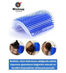 Ergonomik Sabitlenebilir Evcil Hayvan Kedi Masaj Rahatlama Etkili Zararsız Kedi Kaşınma Fırçası