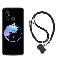 Xiaomi Redmi 12C Kılıf Silikon Boyun Askılı İpli Desenli Silikon Love Cats 1604
