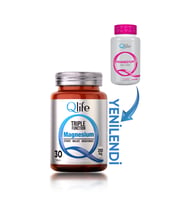 Qlife Magnezyum Triple Function Sitrat ve Malat ve Bisglisinat 30 Tablet