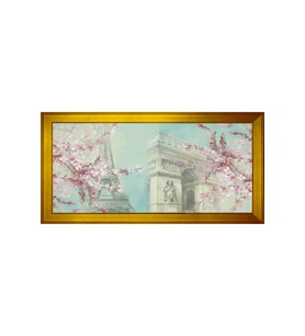 Manzara Temalı Kanvas Tablo 80 x 110 cm Gold Çerçeve