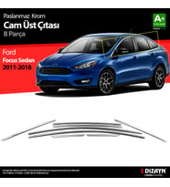 Ford Focus 3 SD Krom Cam Üst Çıtası 8 Prç 2011-2018