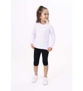 Toontoy Unisex Çocuk Çizgili Tişört (Açık Lila)