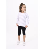 Toontoy Unisex Çocuk Çizgili Tişört (Açık Lila)