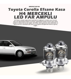 Toyota Corolla Efsane Kasa Uyumlu Mercek Led Xenon Şimşek Etkili Çift Renk