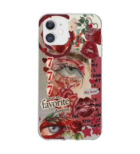 Iphone 11 Uyumlu 777 Aesthetic Kolaj Tasarımlı Şeffaf Telefon Kılıfı