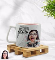 BK Gift Kişiye Özel Kadın Kolay Yetişmiyor Karikatürlü Middle Beyaz Kupa Bardak Model 8